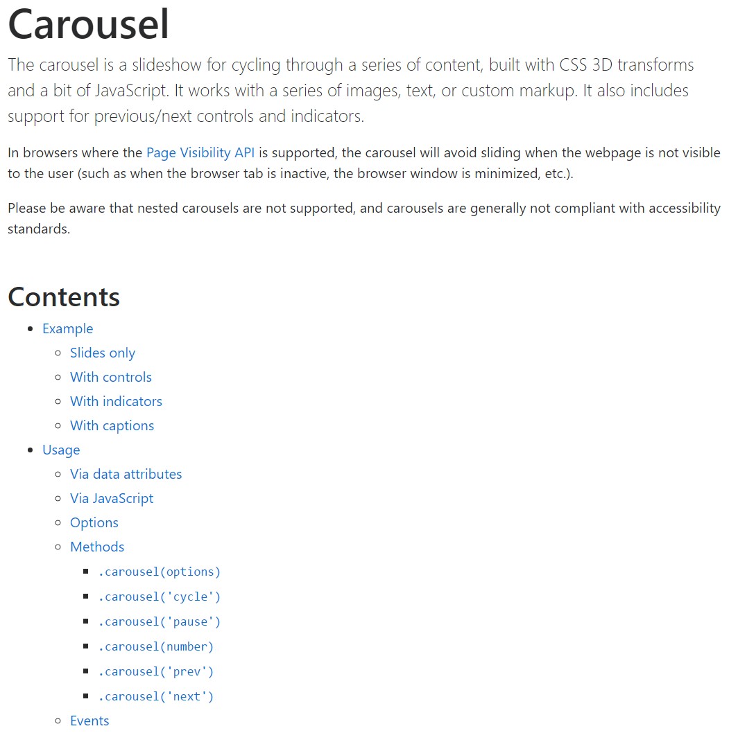 Bootstrap carousel  authoritative  documents