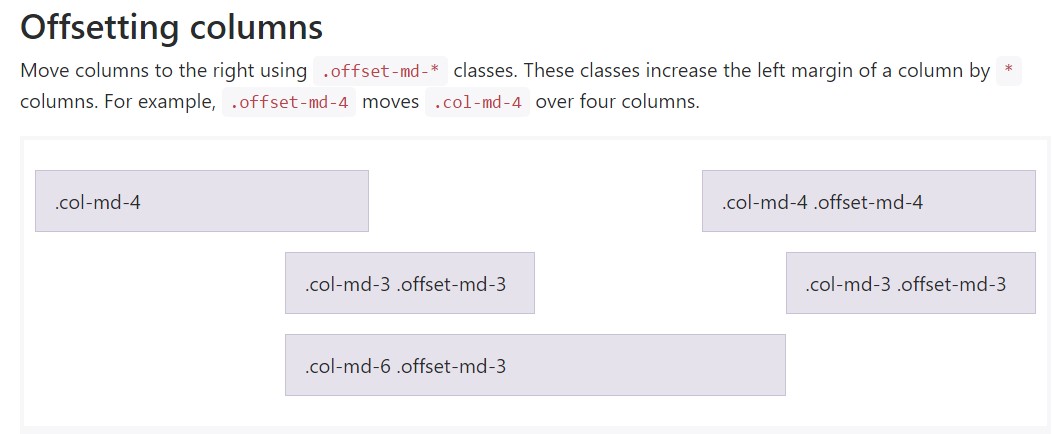 Bootstrap offset  main  information