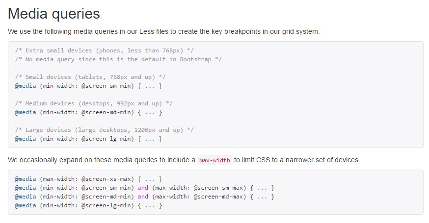 Media queries  approved documentation