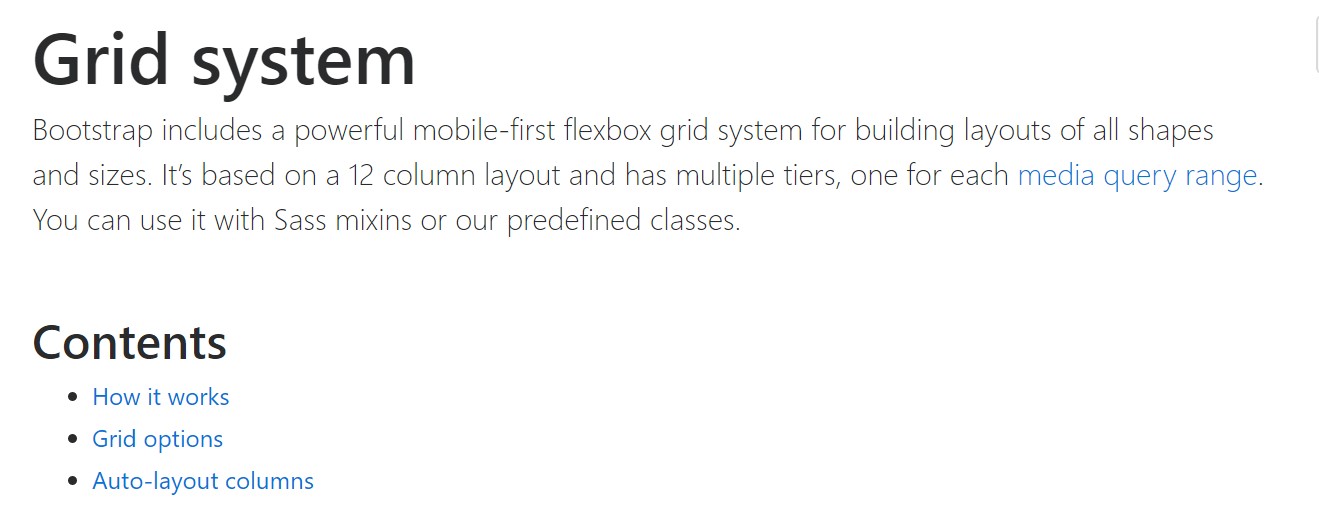 Bootstrap 4 Grid system: official  documents
