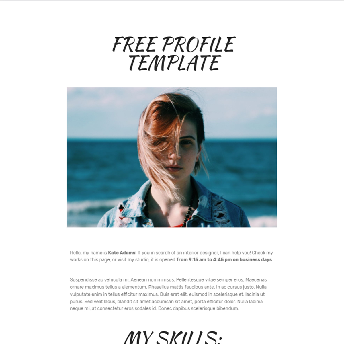 HTML Bootstrap  Profile Templates