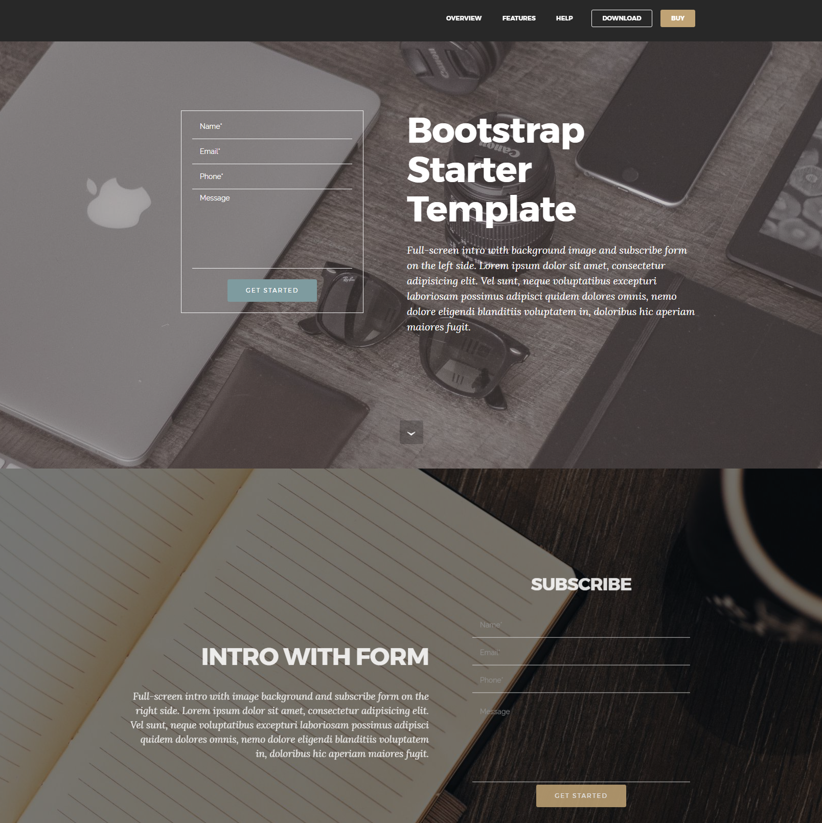 CSS3 Bootstrap Starter Themes