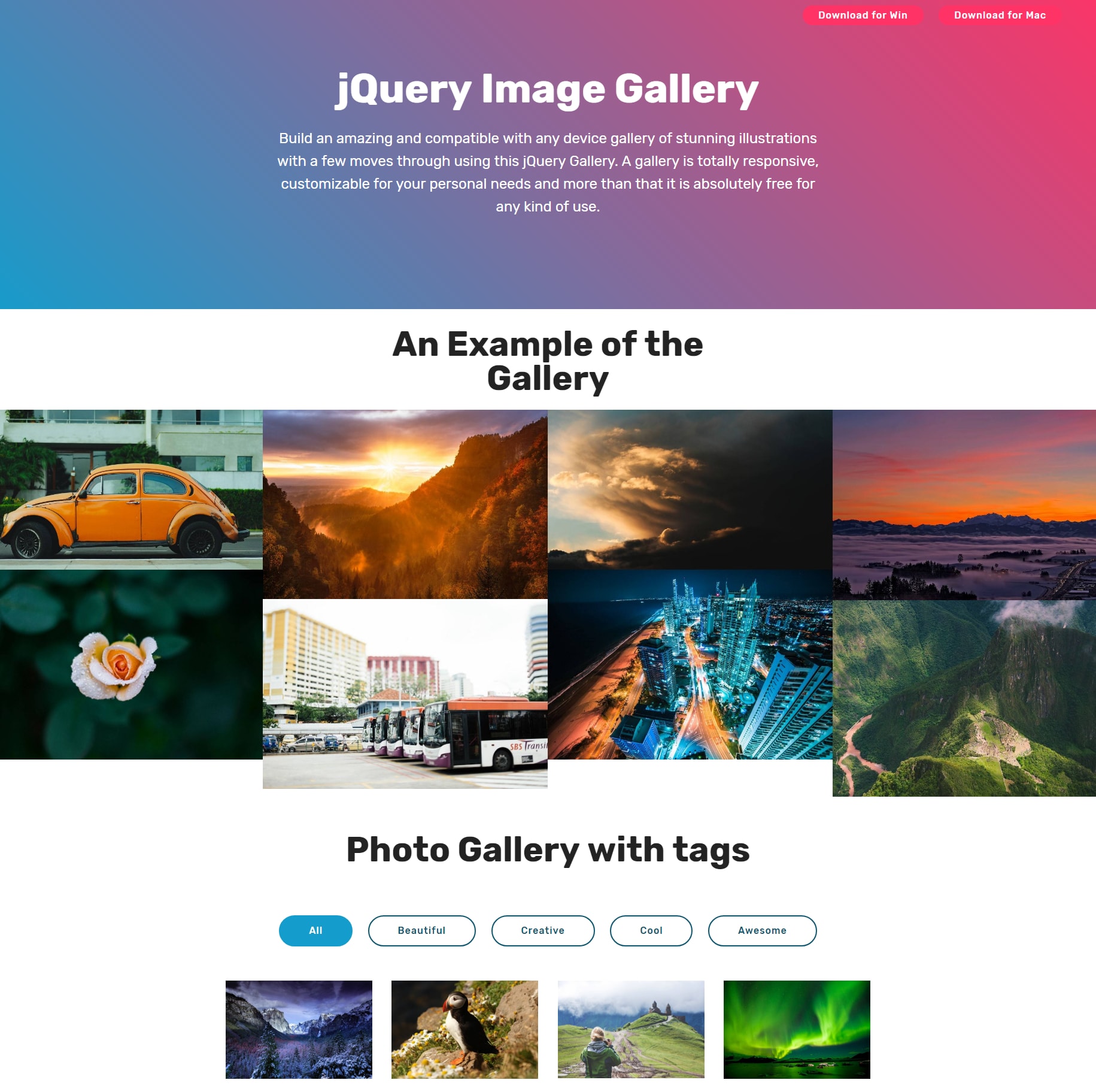 HTML5 Bootstrap Photo Gallery