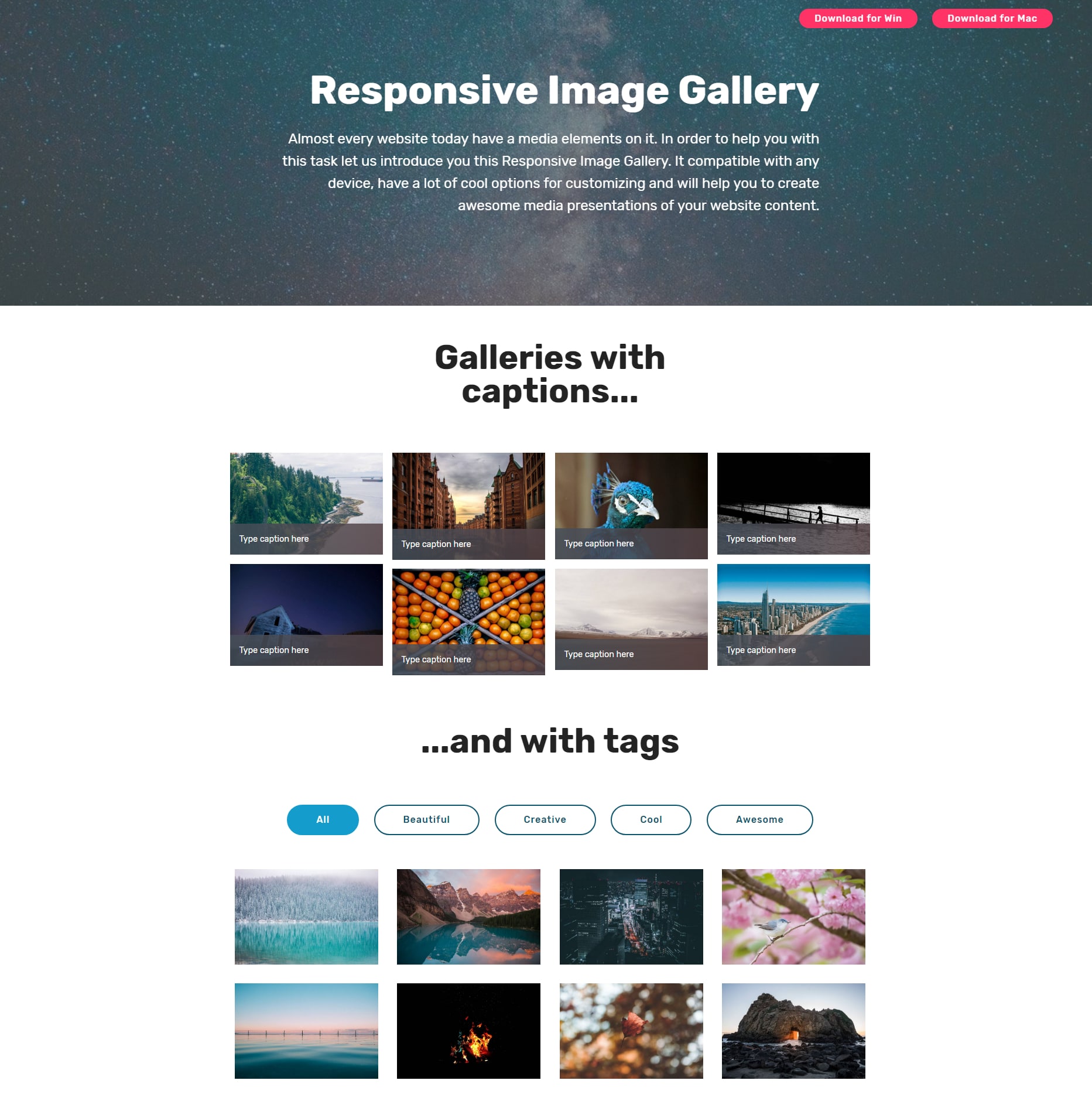 HTML5 Bootstrap Picture Gallery