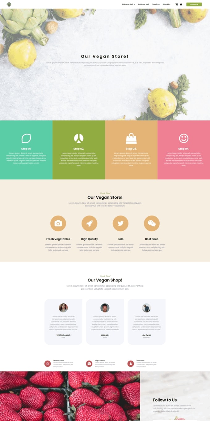 Vegan Store Simple Website Template